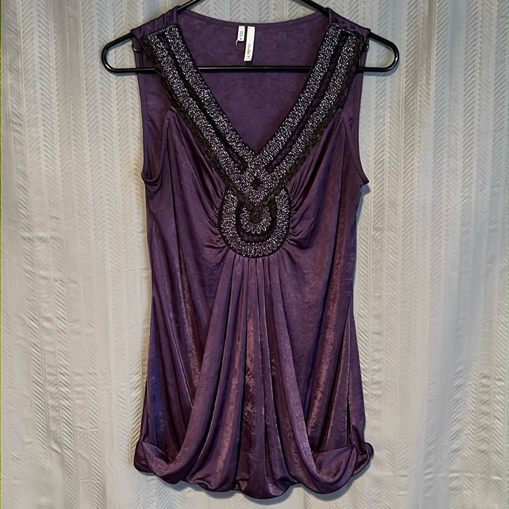 Studio Y Embroidered Sparkle Tank Top